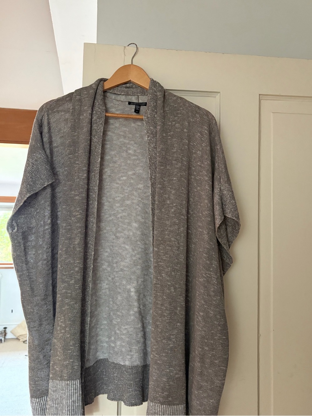 EILEEN FISHER Slubbed Organic Cotton Linen Cardigan Size S small